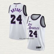 Kobe Bryant NO 24 Camiseta Los Angeles Lakers Ciudad 2022-23 Blanco