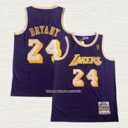 Kobe Bryant NO 24 Camiseta Los Angeles Lakers Mitchell & Ness 2007-08 Violeta