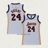 Kobe Bryant NO 24 Camiseta Mujer Los Angeles Lakers Blanco