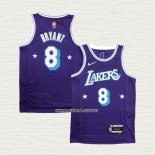 Kobe Bryant NO 8 Camiseta Los Angeles Lakers Ciudad Edition 2021-22 Violeta