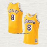 Kobe Bryant NO 8 Camiseta Los Angeles Lakers Hardwood Classics Throwback 1996-97 Amarillo