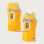 Kobe Bryant NO 8 Camiseta Los Angeles Lakers Hardwood Classics Throwback 1996-97 Amarillo