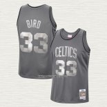 Larry Bird NO 33 Camiseta Boston Celtics Mitchell & Ness 1985-86 Gris