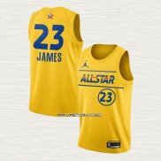 LeBron James NO 23 Camiseta Los Angeles Lakers All Star 2021 Oro