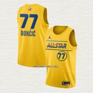 Luka Doncic NO 77 Camiseta Dallas Mavericks All Star 2021 Oro