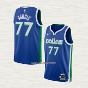 Luka Doncic NO 77 Camiseta Dallas Mavericks Ciudad 2022-23 Azul