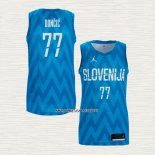 Luka Doncic NO 77 Camiseta Slovenia Segunda Azul
