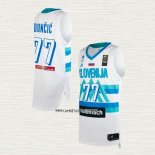 Luka Doncic NO 77 Camiseta Slovenia Tokyo 2021 Blanco2