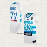 Luka Doncic NO 77 Camiseta Slovenia Tokyo 2021 Blanco2