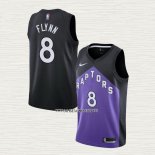 Malachi Flynn NO 8 Camiseta Toronto Raptors Earned 2020-21 Negro Violeta