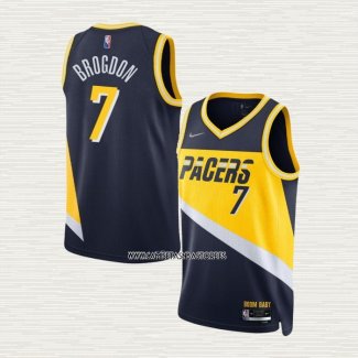 Malcolm Brogdon NO 7 Camiseta Indiana Pacers Ciudad 2021-22 Azul