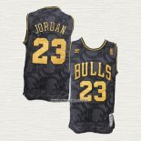Michael Jordan NO 23 Camiseta Chicago Bulls Hardwood Classics Negro