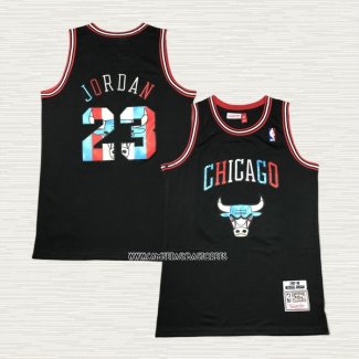 Michael Jordan NO 23 Camiseta Chicago Bulls Mitchell & Ness 1997-98 Negro2