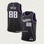 Neemias Queta NO 88 Camiseta Sacramento Kings Ciudad 2021-22 Negro