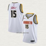 Nikola Jokic NO 15 Camiseta Denver Nuggets Association 2018-19 Blanco