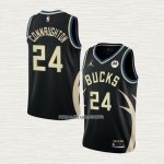 Pat Connaughton NO 24 Camiseta Milwaukee Bucks Statement 2022-23 Negro