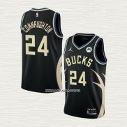Pat Connaughton NO 24 Camiseta Milwaukee Bucks Statement 2022-23 Negro