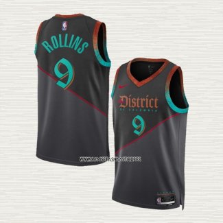 Ryan Rollins NO 9 Camiseta Washington Wizards Ciudad 2023-24 Negro