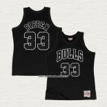 Scottie Pippen NO 33 Camiseta Chicago Bulls Hardwood Classics Throwback White Logo Negro