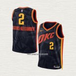 Shai-Gilgeous Alexander NO 2 Camiseta Nino Oklahoma City Thunder Ciudad 2023-24 Negro