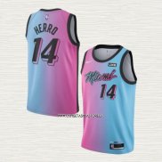 Tyler Herro NO 14 Camiseta Miami Heat Ciudad 2020-21 Azul Rosa