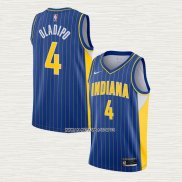 Victor Oladipo NO 4 Camiseta Indiana Pacers Ciudad 2020-21 Azul