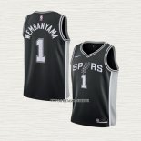 Victor Wembanyama NO 1 Camiseta Nino San Antonio Spurs Icon 2022-23 Negro