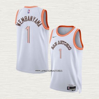 Victor Wembanyama NO 1 Camiseta San Antonio Spurs Ciudad 2023-24 Blanco