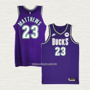 Wesley Matthews NO 23 Camiseta Milwaukee Bucks Classic 2022-23 Violeta