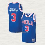 Allen Iverson NO 3 Camiseta Philadelphia 76ers Mitchell & Ness 1996-97 Azul