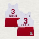 Allen Iverson NO 3 Camiseta Philadelphia 76ers Retro Blanco Rojo