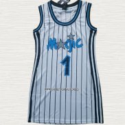 Anfernee Hardaway NO 1 Camiseta Mujer Orlando Magic Retro Blanco