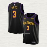Anthony Davis NO 3 Camiseta Los Angeles Lakers Ciudad 2019-20 Negro