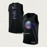 Anthony Davis NO 3 Camiseta Los Angeles Lakers Iridescent Logo Negro