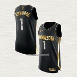 Anthony Edwards NO 1 Camiseta Minnesota Timberwolves Golden Edition 2020-21 Negro