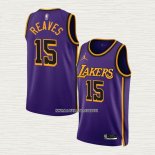 Austin Reaves NO 15 Camiseta Los Angeles Lakers Statement 2022-23 Violeta