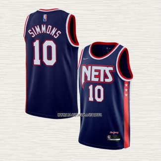 Ben Simmons NO 10 Camiseta Brooklyn Nets Ciudad 2021-22 Azul