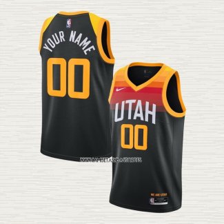 Camiseta Utah Jazz Personalizada Ciudad 2020-21 Negro