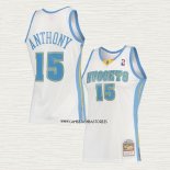 Carmelo Anthony NO 15 Camiseta Denver Nuggets Mitchell & Ness 2006-07 Blanco