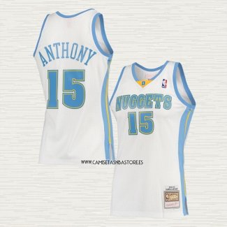 Carmelo Anthony NO 15 Camiseta Denver Nuggets Mitchell & Ness 2006-07 Blanco