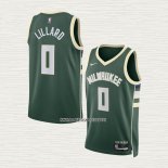 Damian Lillard NO 0 Camiseta Milwaukee Bucks Icon Verde