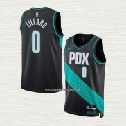 Damian Lillard NO 0 Camiseta Portland Trail Blazers Ciudad 2022-23 Negro