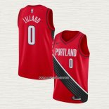 Damian Lillard NO 0 Camiseta Portland Trail Blazers Statement 2019-20 Rojo