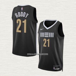 David Roddy NO 21 Camiseta Memphis Grizzlies Ciudad 2023-24 Negro