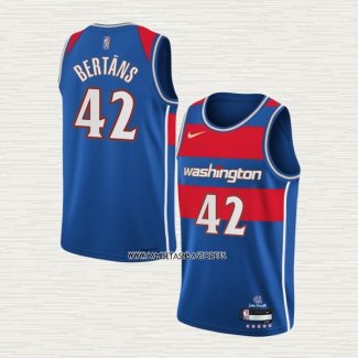 Davis Bertans NO 42 Camiseta Washington Wizards Ciudad 2021-22 Azul