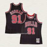 Dennis Rodman NO 91 Camiseta Chicago Bulls Mitchell & Ness 1995-96 Negro