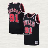 Dennis Rodman NO 91 Camiseta Chicago Bulls Mitchell & Ness Negro