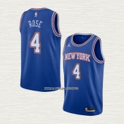 Derrick Rose NO 4 Camiseta New York Knicks Statement 2020-21 Azul