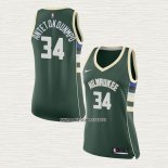 Giannis Antetokounmpo NO 34 Camiseta Mujer Milwaukee Bucks Icon Verde