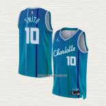 Ish Smith NO 10 Camiseta Charlotte Hornets Ciudad 2021-22 Azul